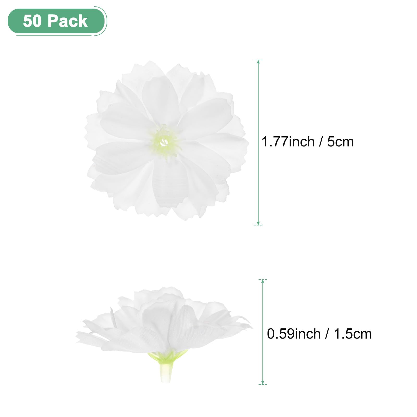 M METERXITY 50-Pack Artificial Flower Heads, Silk Fake Plum Blossom Head for Wedding/Garland/Hat/Shoes/Party Decoration - Image 3