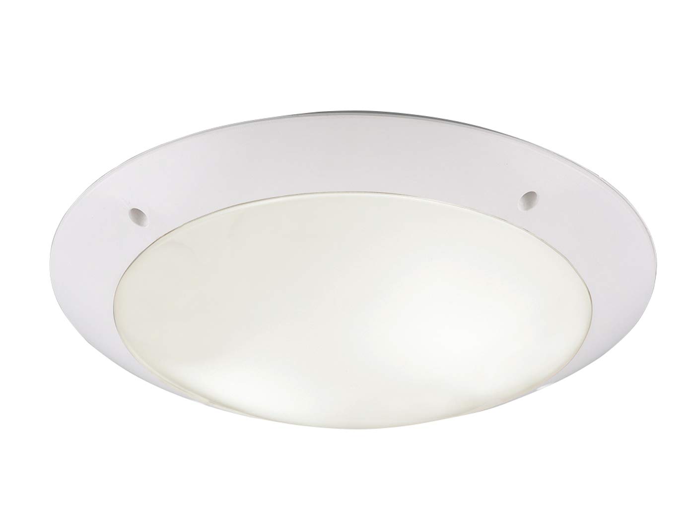 Trio Lighting Camaro Plafoniera Da Esterno Metacrilato Bianca D. 33cm Ip54 2 Luci Attacco E27