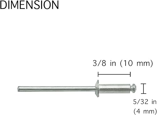 Miniatura 3 de 100 remaches de aluminio de 532" x 38", 4 remaches ciegos de 0.394 in, 0.157 x 0.394 in