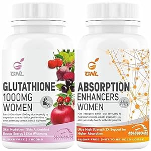 Shiv Glutathione Tablets 1000mg for Women L-Glutathione, Vitamin C, E, Biotin tab, Hyaluronic Acid & Alpha Lipoic Acid, Collagen Builder Supplement Help Skin Whitening-60 Tablet (No Capsule Pack 1)