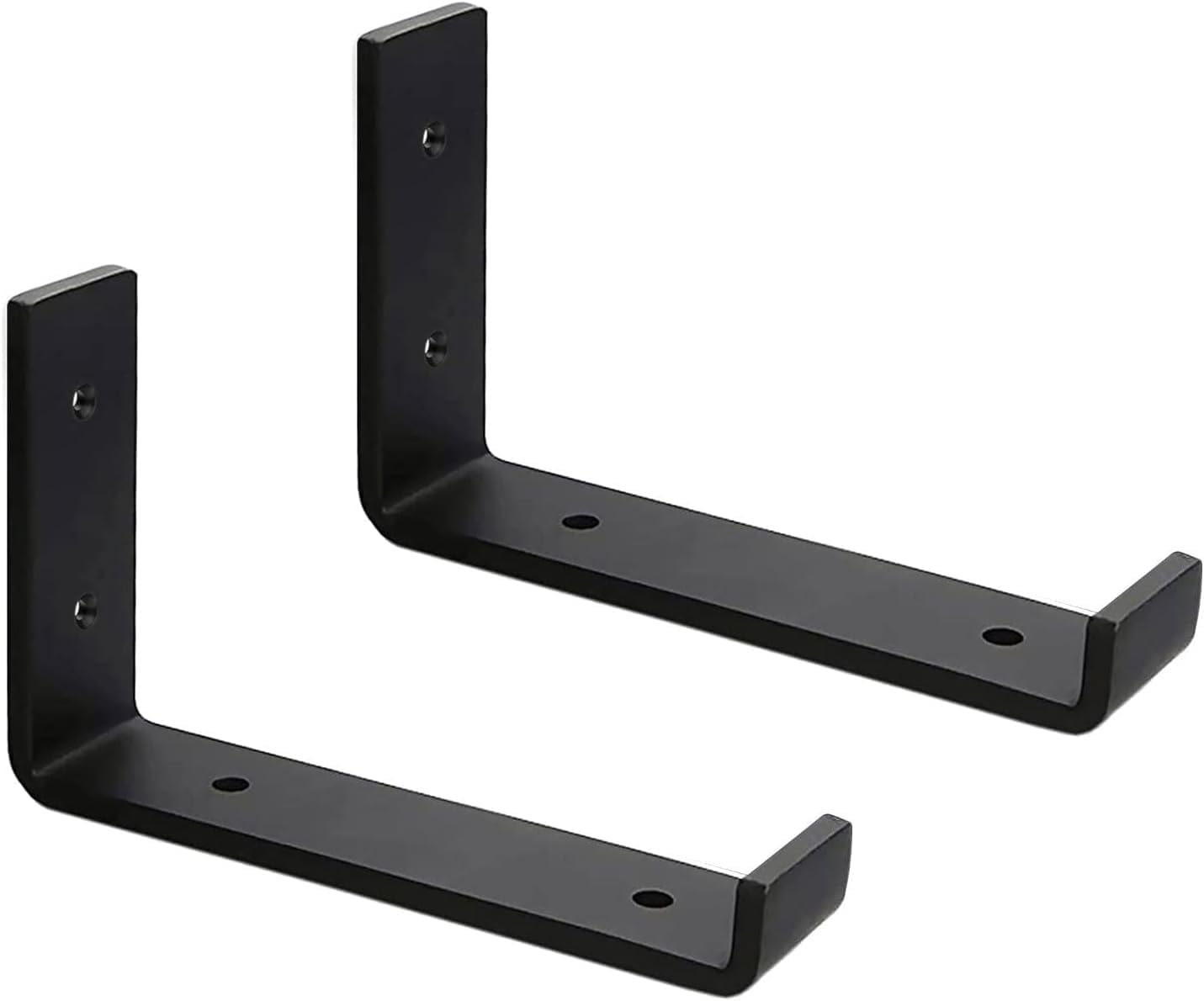 Stand Hub® 2 Pack Heavy Duty 5mm Shelf Brackets, Black L Wall Mount Brackets for Floating & Wooden Shelves, PVC Coated Steel-image-20
