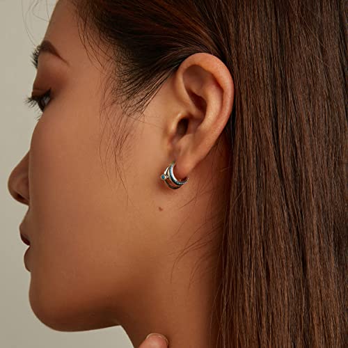 Boucles d'oreilles œil du Diable légères et anti-allergies créoles argent