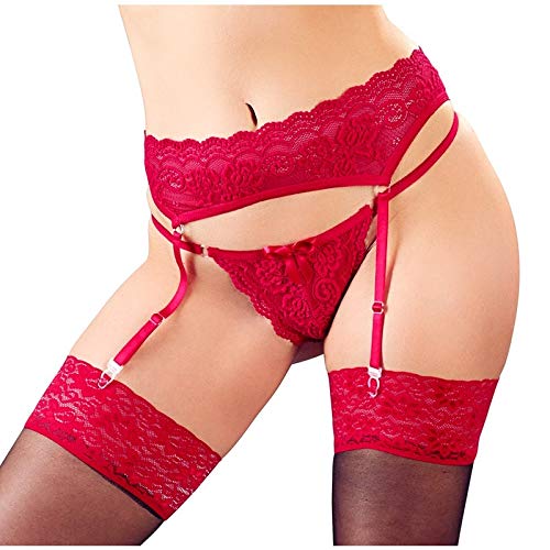 Preisvergleich Produktbild Strumpfhalter und G-String in rot Größe M