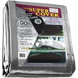 Comfitwear 20' x 20' Heavy Duty Silver/Black Waterproof UV Blocking 10 Mil Poly Tarp Camping Boating