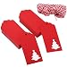 Sumind 100 Pack Paper Gift Tags Crafts Tags Hollow Christmas Tree Design Hang Labels with 30 Meters Twine for Christmas Wedding Favor, Red