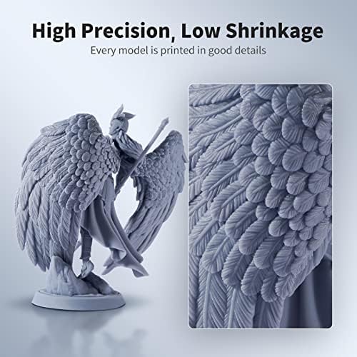 ANYCUBIC Water Washable 3D Printer Resin, 405nm High Precision UV-Curing 3D Resin, Low Shrinkage Standard Photopolymer Resin for 8K Capable LCD DLP 3D Printing(Grey, 2000g)