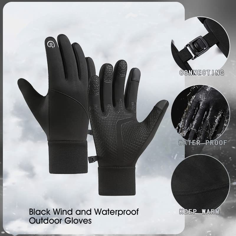 Winter Thermal Gloves - Windproof Water-Resistant Anti-Slip Touch Screen Cycling Gloves for Men Women Hiking Climbing Riding Bike Outdoor Sports - Image 4