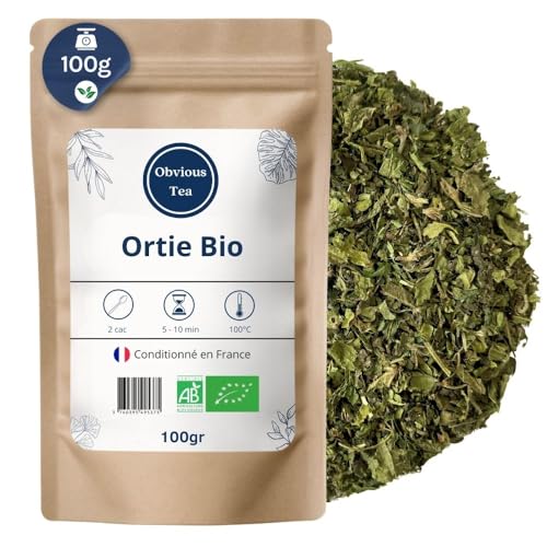 Feuilles d’Ortie Bio en Vrac - Infusion Tisane Bio - Urtica Dioica L. - Agriculture Biologique - Odeur Herbacée, Saveur Aromatique - Conditionné en France - Sachet...
