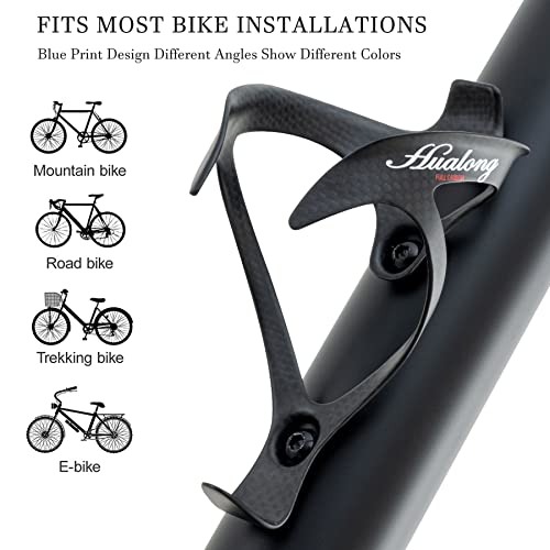 Hualong Carbon Fiber Water Bottle Cage, Bicycle Bike Water Bottle Holder Cage Cages For Road Mountain Bike Bikes, Ultra Light, Matte Black, Diameter 72-74Mm, (16±2G), 2Pack. #TOP3