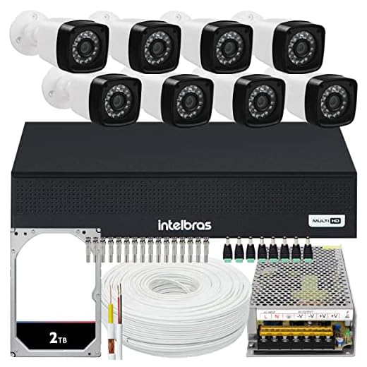 Kit Cftv 8 Câmeras Segurança Full Hd 1080p Dvr Intelbras 2TB