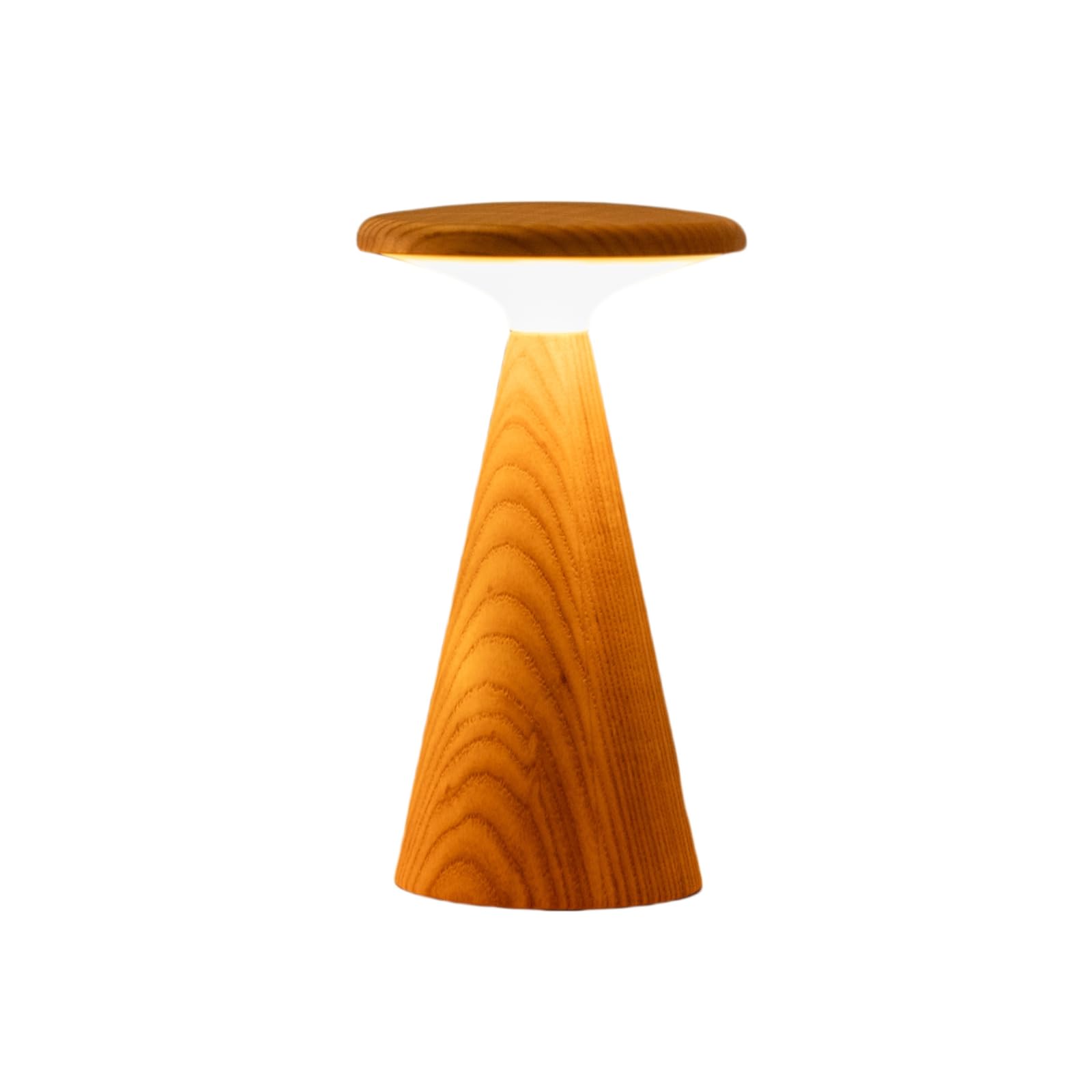 Gingko Design Sylva Table Lamp – Large, White Ash | Modern Wooden Lamp with Natural Grain Finish | Soft Ambient Lighting for Living Room, Bedroom, or Office