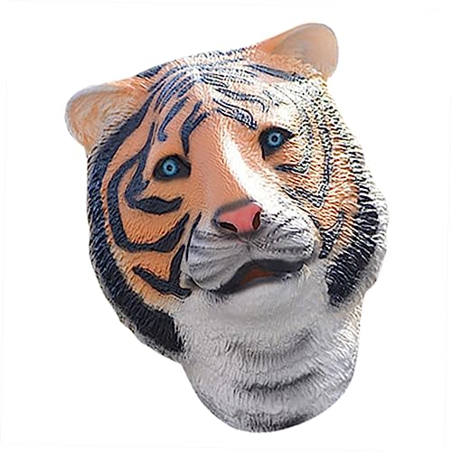 Masque tigre latex confortable pour soirée Halloween sans maquillage complexe