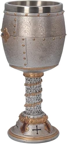 Miniatura 3 de Nemesis Now B3245H7 Crusader - Copa (7.1 in), color plateado, resina con inserto de acero inoxidable, talla única