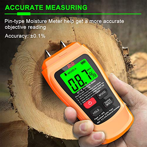 image for Reddragon Wood Moisture Meter Two Pins Wall Moisture Detector Paper Hu