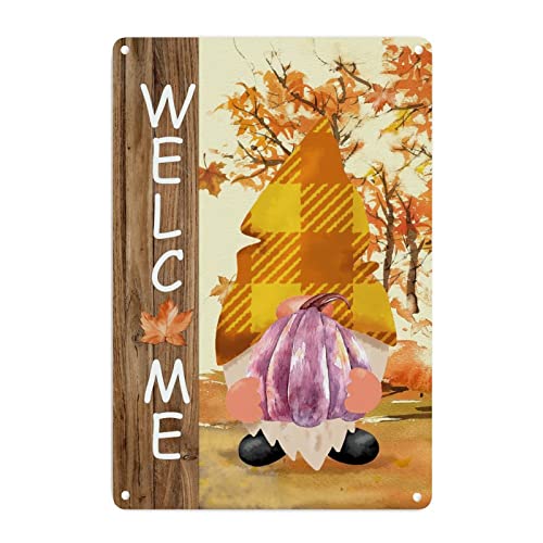 Panneau métal Hello Pumpkin : idée cadeau d'automne originale - 2