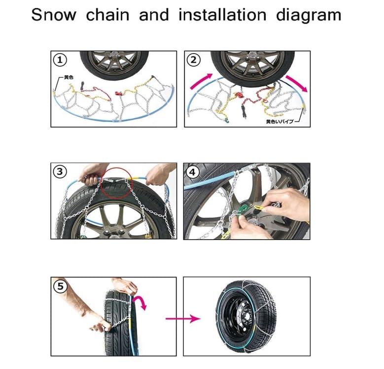 Chaînes à neige 145R15 pour pneu voiture SUV camionnette sécurité - 6