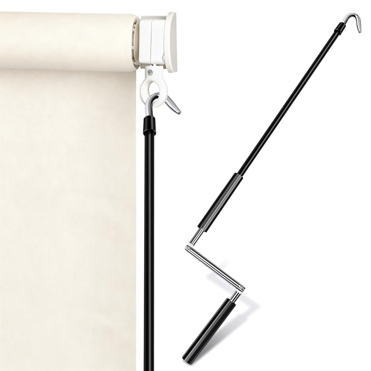 ibasenice Manivelle Store Banne 62cm, Tige de Store pour Auvent Extérieur Noir