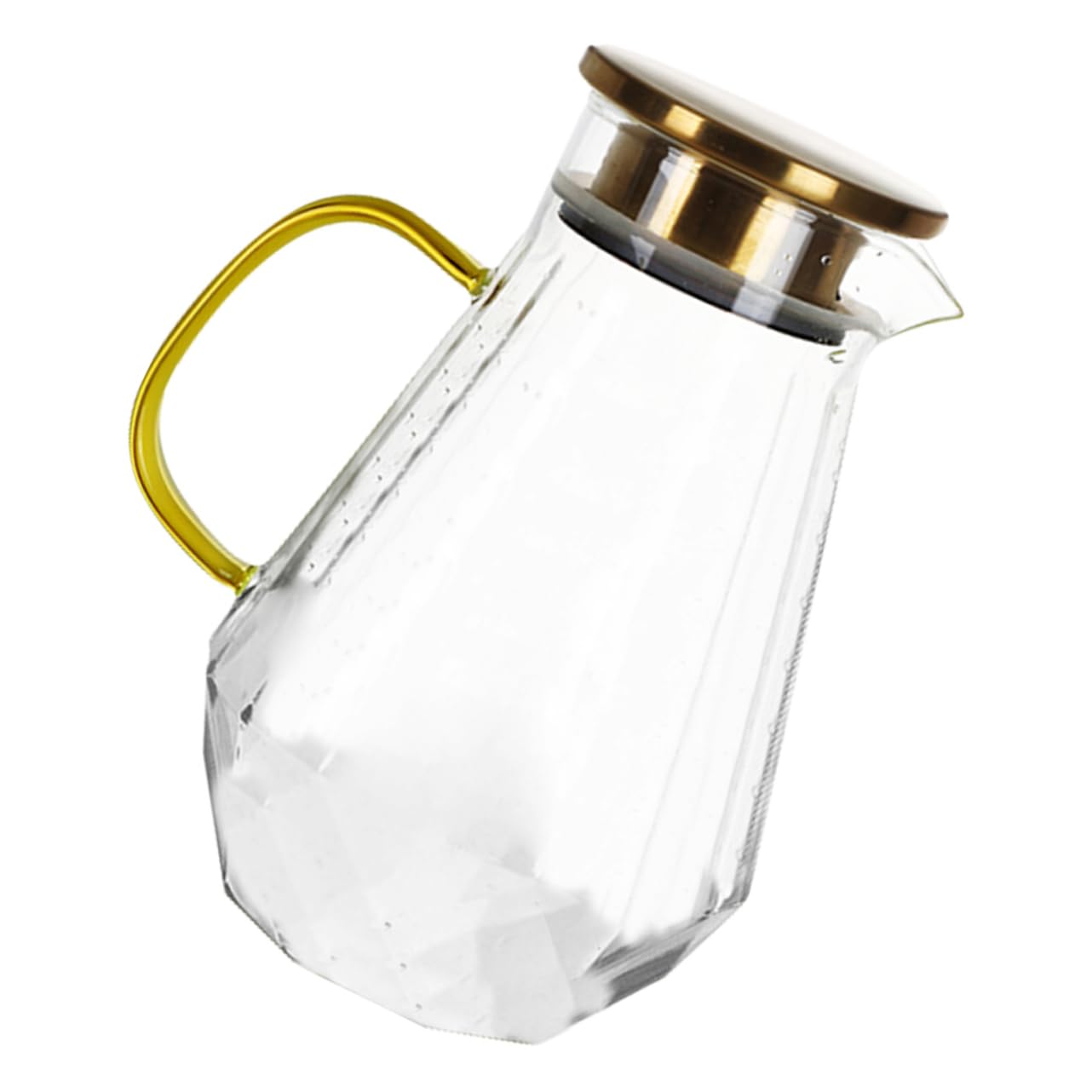SOIMISS Jarra de Agua Fría de Vidrio con Tapa y Vertedor de Gran Capacidad para Servir Bebidas Refrescantes como Jugos Caseros Infusiones de Hierbas o Agua con Hielo para Fiestas o Reunion