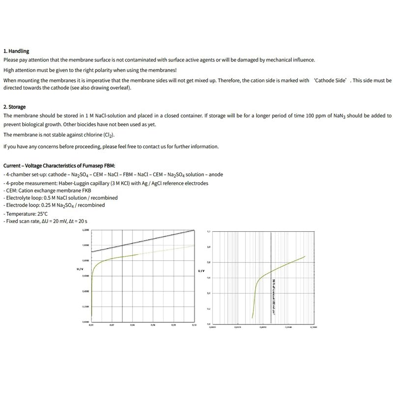FBM-PK Bipolar Membranes for Efficient Salt Splitting - High Stability, pH 1-14, 0.2-0.25 mm Thickness(10CM*10CM)