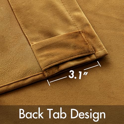 Image of MIULEE Velvet Curtains Extra Wide 66x84 inches Gold Curtains | Luxury, Room Darkening Curtains for Sliding Door Bedroom Living Room, Thermal Insulated, Window Drapes, Back Tab, 2 Panels