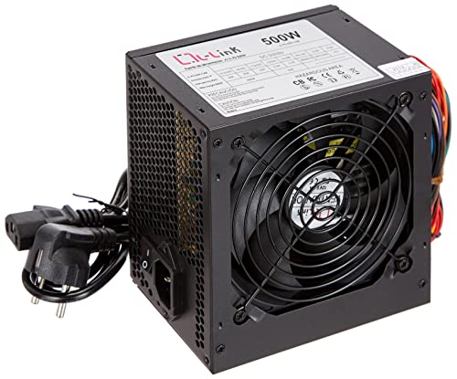L-Link LL-PS-500-CAB - Fuente de alimentación ATX (500W) color negro y blanco