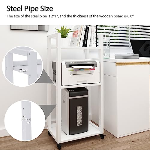 Image of Natwind 3-Tier Tall Printer Stand,Shredder Stand Computer Host Holder,White
