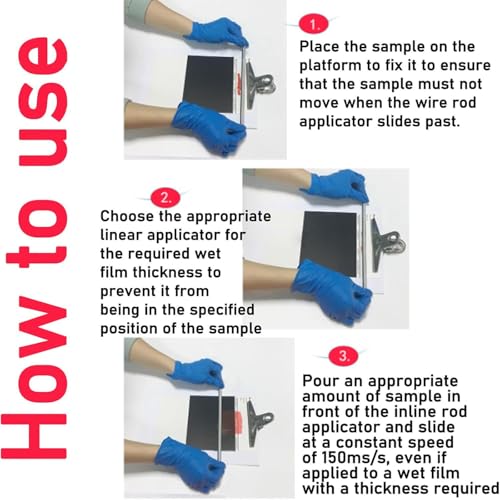 Handheld Ink Scraping Tool, Stainless Steel Wire Bar Coater, Precise Wet Film Applicator for Varnishes Glue Paint Ink Cosmetics