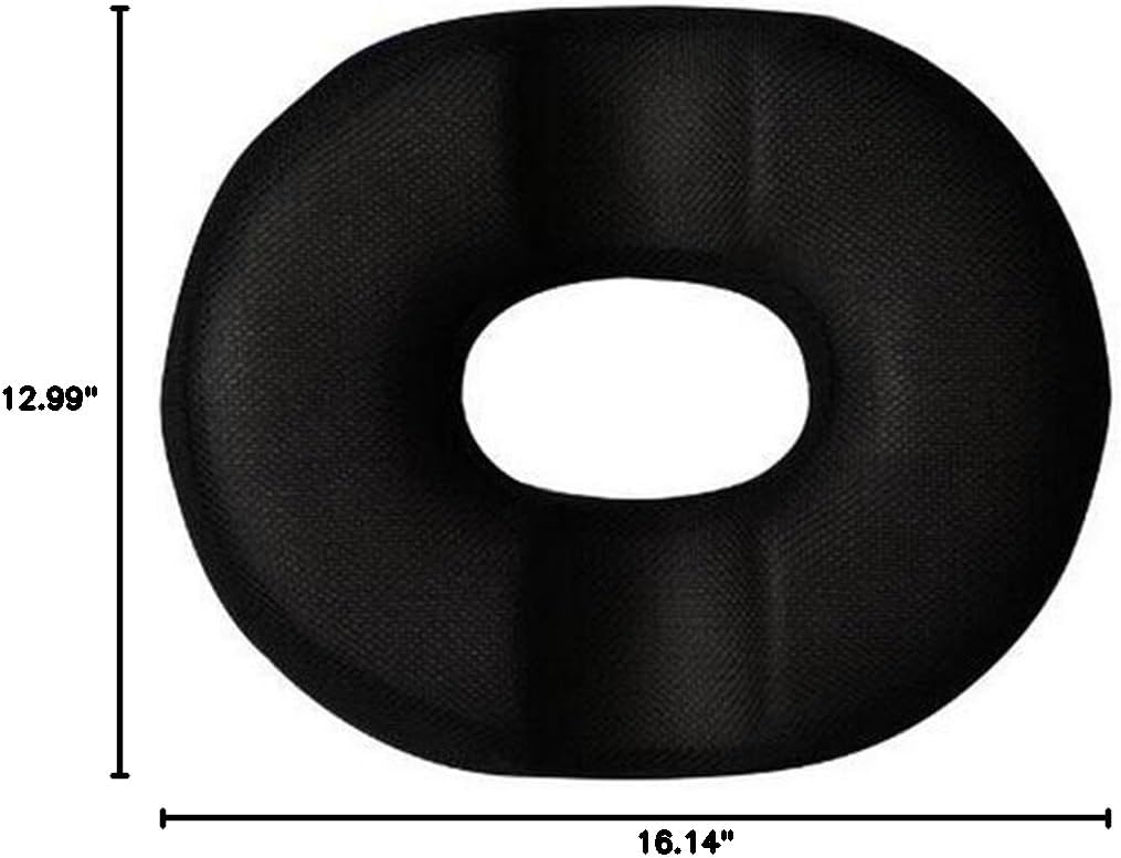 Best to Buy Memory Foam Donut Ring Comfort Foam Medical Seat Cushion for Hemorrhoid, Sciatic Nerve, Pregnancy Tailbone Pain (Black)
