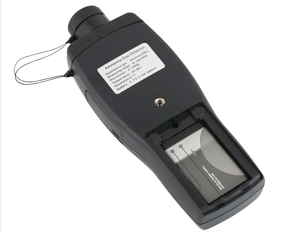 Handheld Ammonia Gas Monitor Range 0-100PPM Rechargeable Li-Battery LCD Backlight Sound Light Alarm NH3 Gas Detector