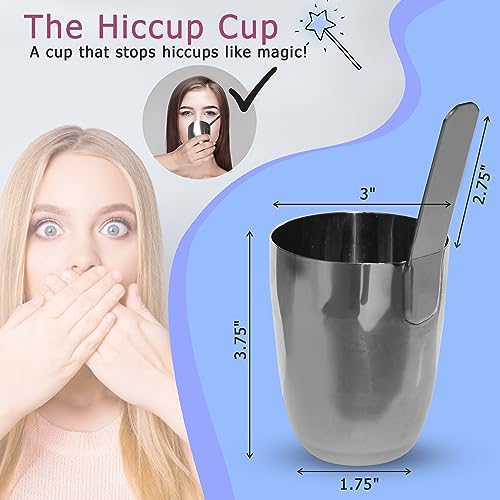 Image of The Hiccup Cup. Stop Hiccups Fast. Stop Hiccups Naturally. Simpler to use than a Straw. Stainless Steel.