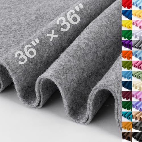 XSEINO Gray Large Felt Fabric 36 X 36 (1 Square Yard) 1.4 mm Thick Soft Felt Fabric Sheet for Crafts Gray Series Colors Soft Nonwoven Fabric Fit for Decoration Sewing DIY Crafts