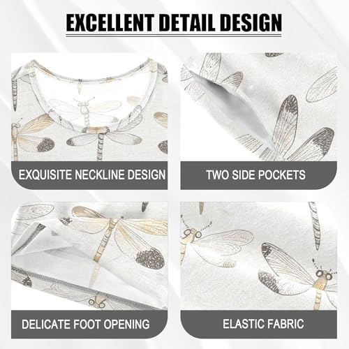 Dragonfly Pajama Set Pajamas Sleepwear Nightwear Loungewear Clothes Set B04042634