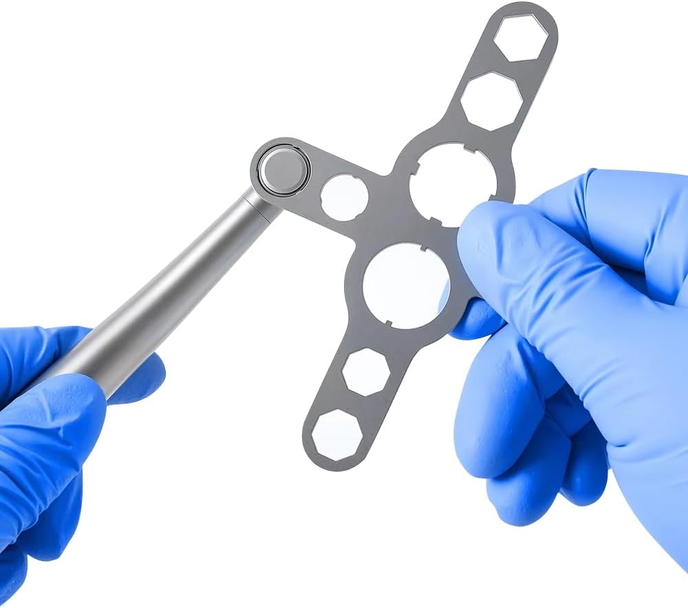 Dental Turbine Handpiece Wrench, Dental Remove Back Cover Wrench for Dental Turbine Handpiece Implant Motor Spanner Tool Cartridge Rotor Repair Tool (B Style)