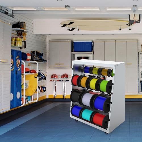 Wire Spool Rack,Electrical Wire Assortment with Wheel,Automotive Wiring Storage,Heavy Duty 6 Rods Wire/Cable Dispenser for Electrical Industrial & Retail Use,300lbs Capacity,Gray - Thumbnail 2