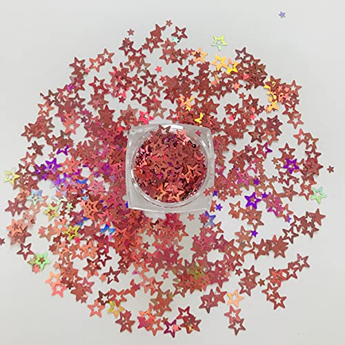 12 Farben Set – Holografische hohle Sternform Pailletten Glitzer Festival Rave Schönheit Make-up Gesicht Körper Nagelkunst Dekoration LB-12C - Image 8