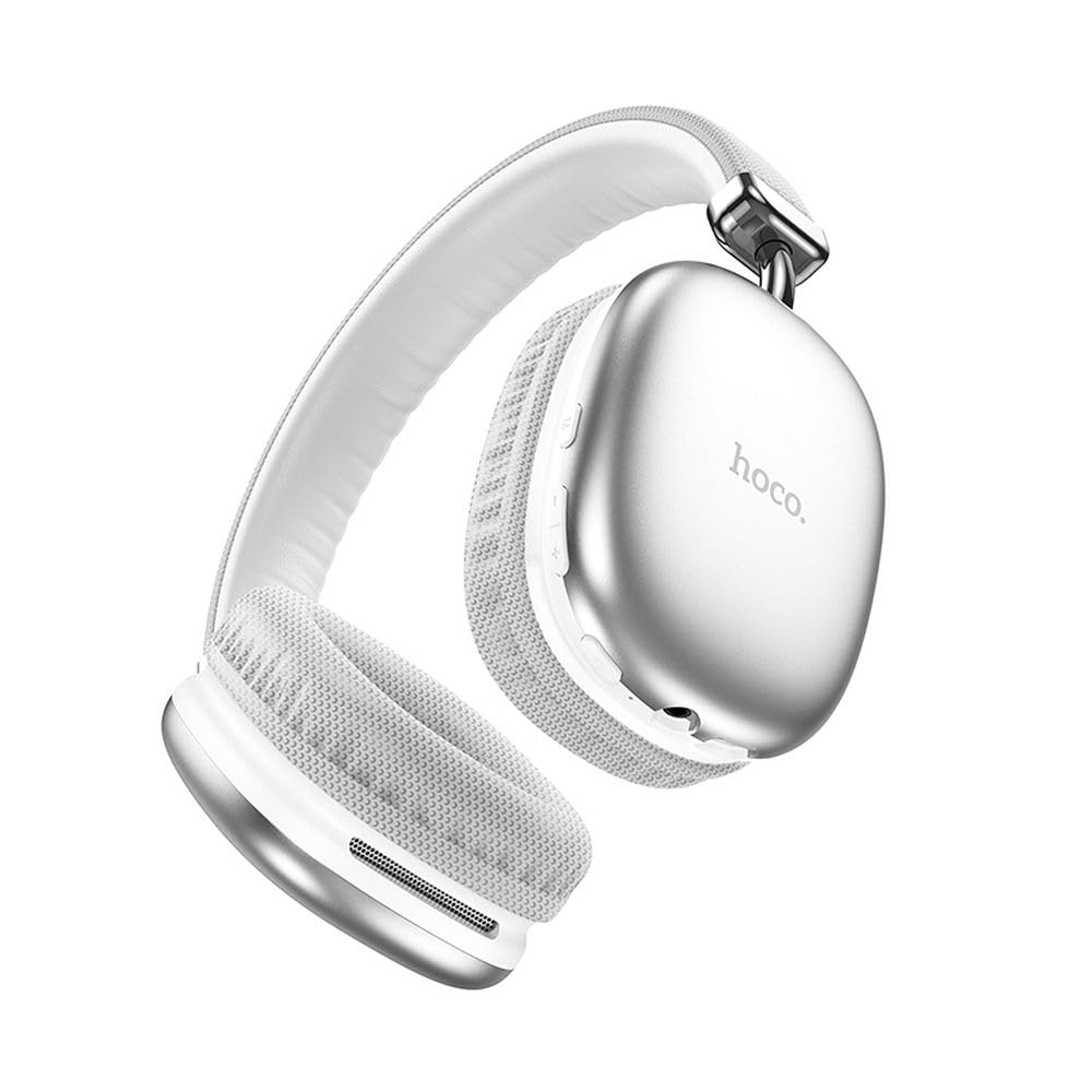 Hoco W35 - Wireless Bluetooth Headphones, Bluetooth V5.3, Use Time: Up To 40 Hours, Standby Time: Up To 200 Hours, Support TF Card And AUX Mode, Compatible Mobile Phones And Tablets - Silver