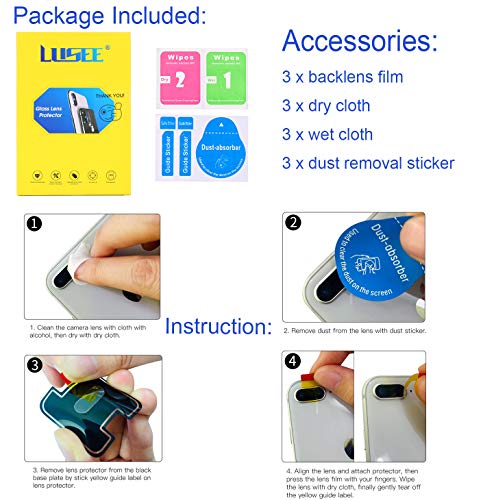 Lusee 3 Piezas Cristal Templado Lente Cámara para Xiaomi Mi 9 SE/Xiaomi Mi 9 Alta Definición Ultra Clara 2.5D Protector Cámara Trasera Lente Película de Pantalla