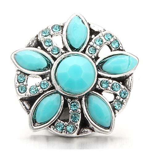 Snap Jewelry Charms - Loglisten 12Pcs/Lot Fit 18-20Mm Snap Buttons Fit Snap Jewelry Bracelet Bangles Necklace Christmas Gifts (Blue) #TOP4