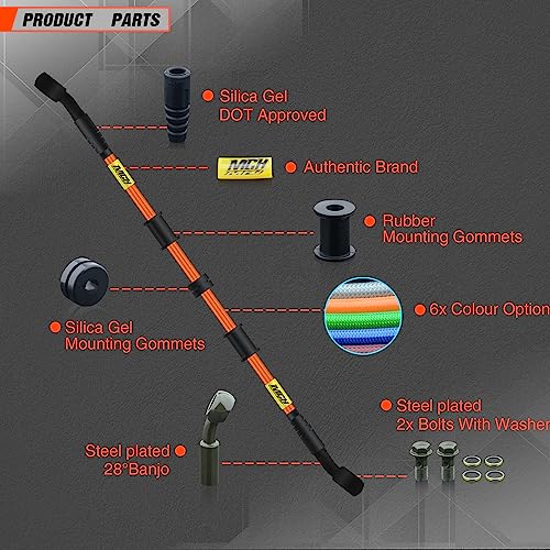 Mchmfg Black Motorcycle Hydraulic Brake Line Oil Hose Pipe - Braided Steel Brake Clutch Oil Pipe For Atv Motorcycle Motocross Pit Dirt Street Racing Bike 1300Mm #TOP3