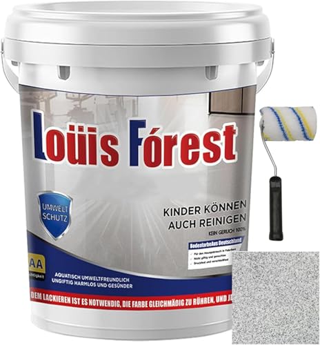 Epoxy Colored Sand Floor Paint, Louis Forest EpoxyFloor Paint, Epoxy Sand FloorPaint, for High Gloss Marble Effect Garage Coating (Gray)
