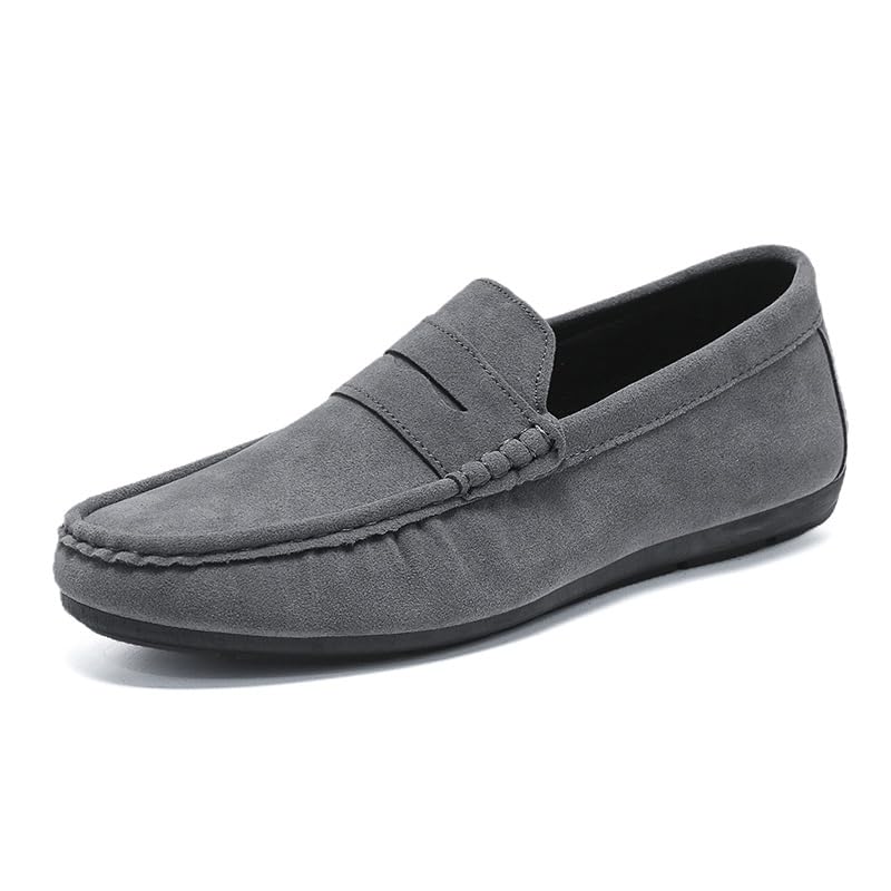 Loafers for Men Suede Vamp Driving Penny Loafers Apron Toe Anti-Slip Lightweight Comfortable Fashion Classic Slip On