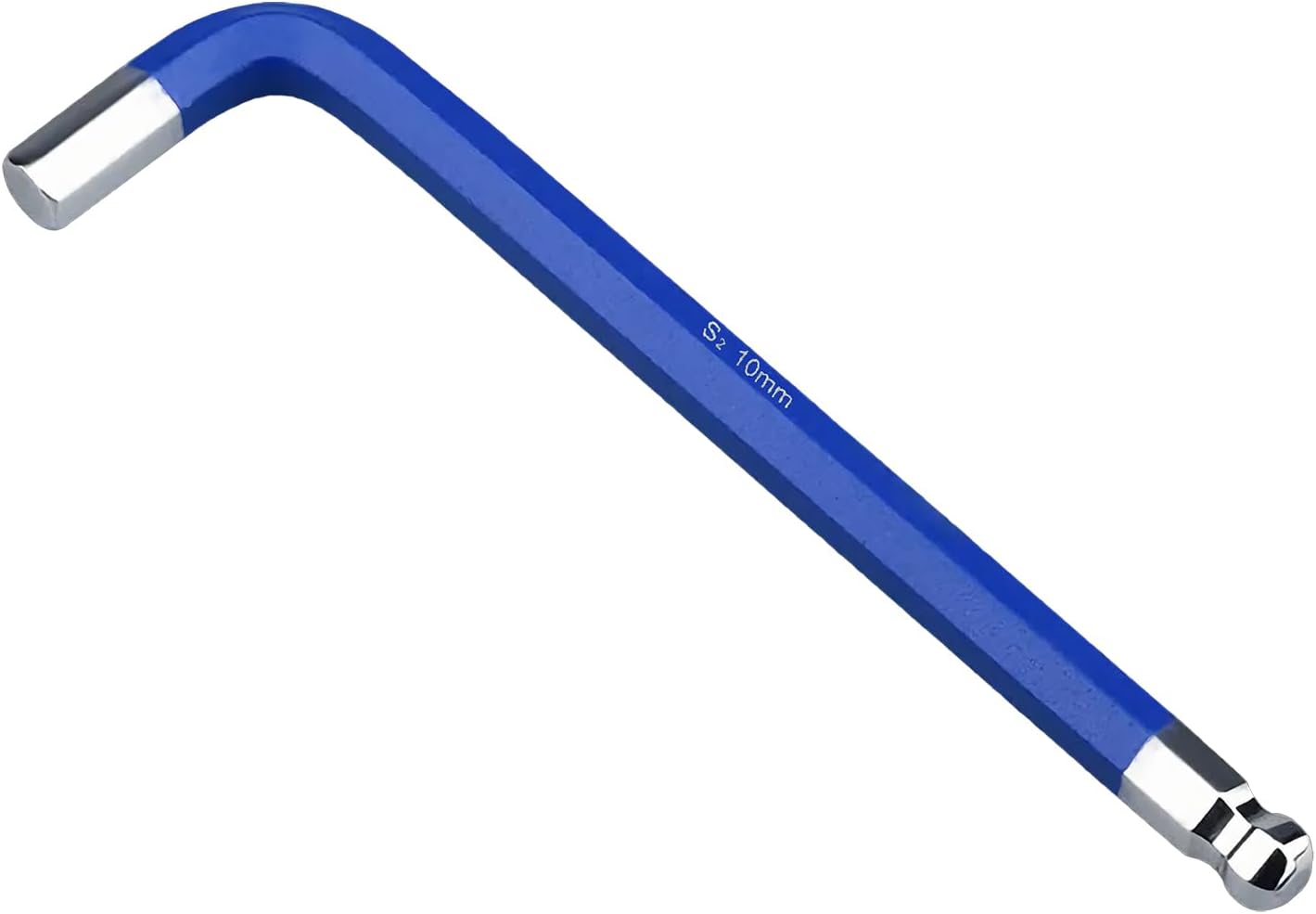 10mm Ball End Allen Hex Key Wrench, Inner Hexagon Spanner, L Shaped Long Arm S2 Steel Repairing Tool