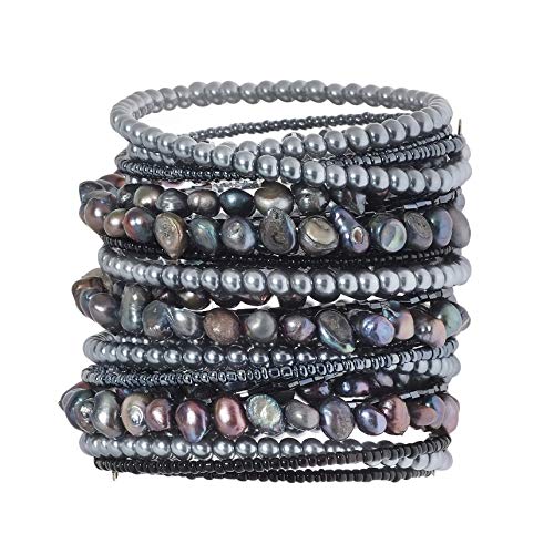 AeraVida Mystique Cultured Freshwater Pearl Around Wrap Bracelet
