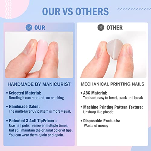 Jofay Fashion Press On Nails Almond, Short Soft Gel Press On Nails False Nails With Glue, 24Pcs Stick On Nails Press On Set With Salon Uv Finish At Home (Orange Flower) #TOP4