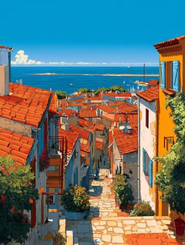 Cuadros decoración dormitorios sin saber pintar: pintura por números adultos mar I-66