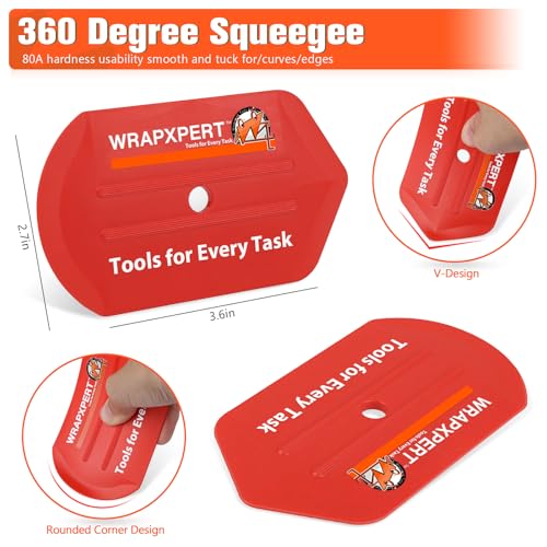 Image of WRAPXPERT Vinyl Wrap Tools, 6 PCS Car Wrap Kit Application Tools Includes Utility Knife with Blades, Vinyl Squeegee with Extra Felt for Car Wrapping,Window Tint Application