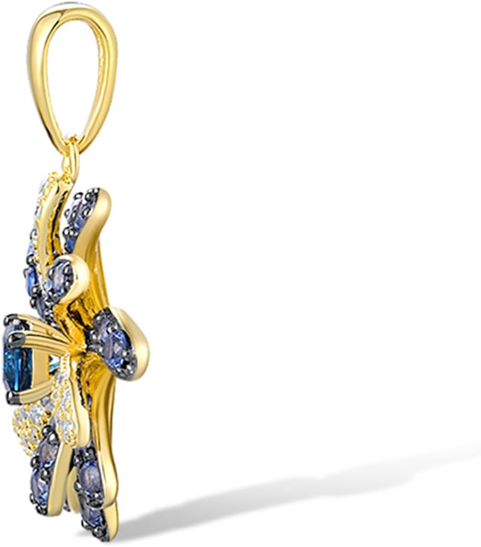Santuzza Sterling Silver Gemstone Flower Pendant for Women
