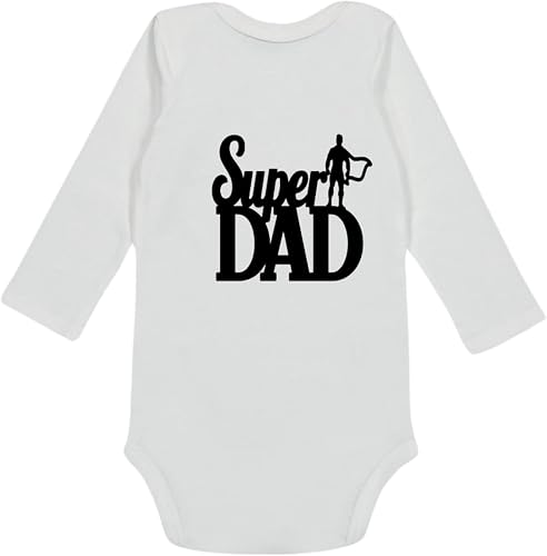 Katz Designs - Long Sleeve Baby Vest - Super Dad (New Born)
