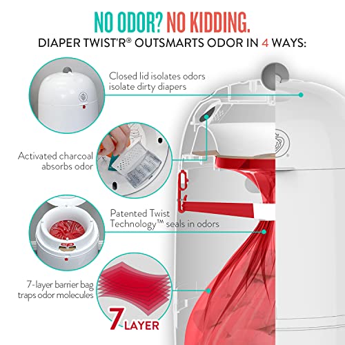 image for Prince Lionheart Diaper Twist'R - Outsmarts Odors With Patented Twist 