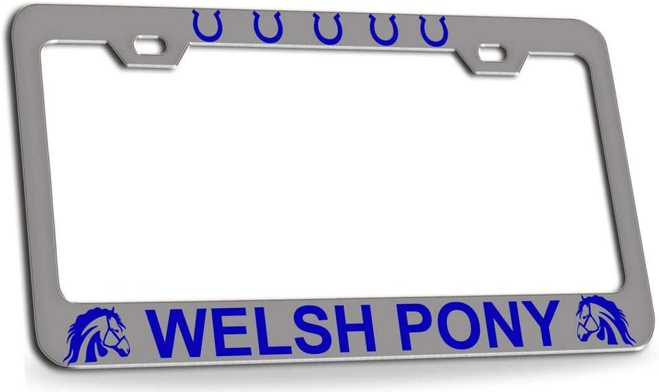 Welsh Pony Horses Quality Chrome Metal Car SUV Truck License Plate Frame s25